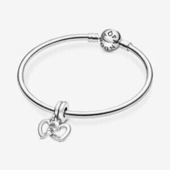 Pandora Linked Sister Hearts Split Dangle Charm - Picture 3 of 4